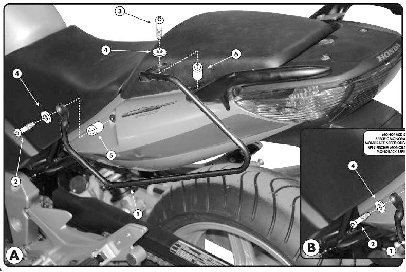 TK218 nosič bočních brašen HONDA CBF 500 / 600 / 1000   (04-12)
