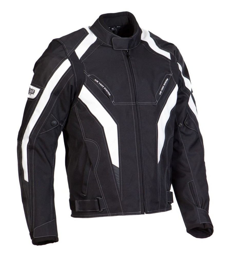 CHROME černobílá textilní moto bunda INFINE L