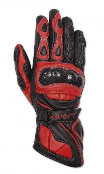 PISTA GU-PIR - červené kožené moto rukavice A-pro S