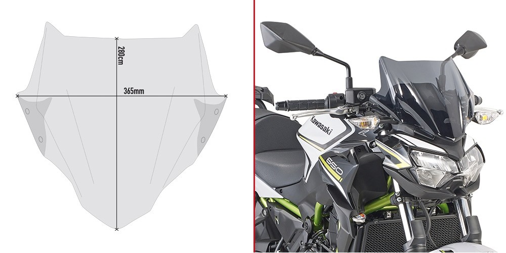 4128SK kouřové plexi KAWASAKI Z 650 / YAMAHA MT-03 321 (20-22)
