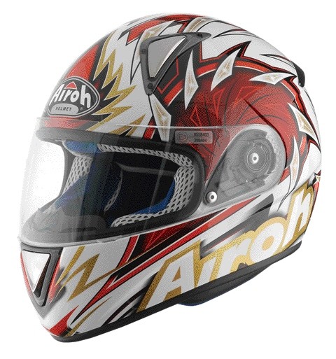 LEOX RIGHT LXR55 - integrální červená moto helma Airoh - L