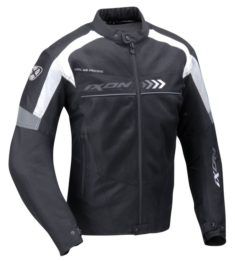 ALLOY - E4390H pánská černobílá textilní moto bunda IXON M