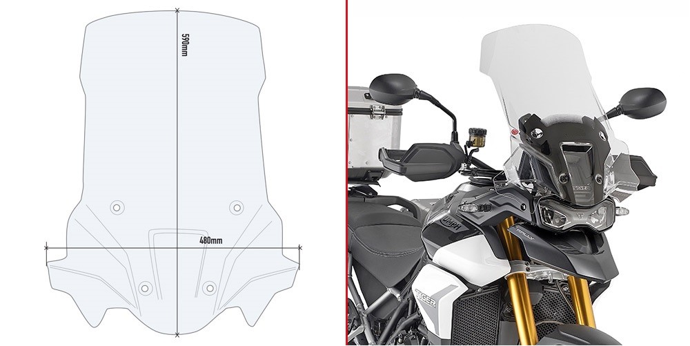 KD6418ST čiré plexi TRIUMPH Tiger 900 Rally  (20-21)