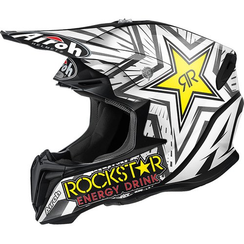 TWIST ROCKSTAR TWRK11 - off-road černobílá moto helma AIROH