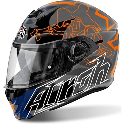 STORM BIONIKLE STBI32 - oranžová integrální moto helma Airoh