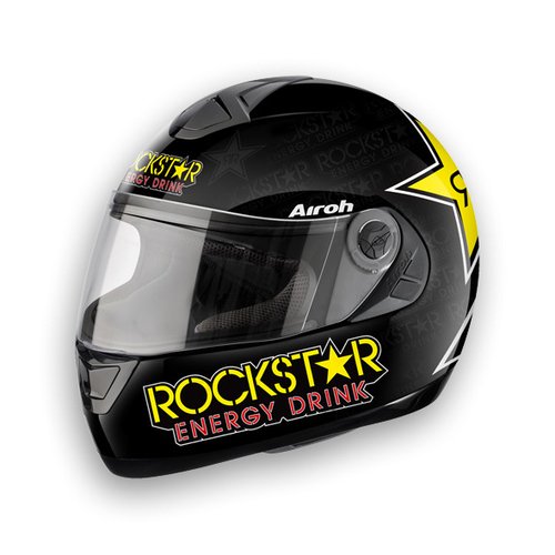 ASTER-X ROCKSTAR ASRK17 - integrální černá moto helma Airoh