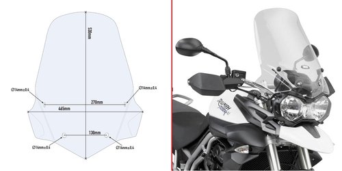 6401DTK ir plexi GIVI TRIUMPH Tiger 800 / XC / XR (11-17)