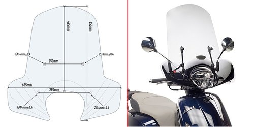 A6109AK kit plexi KYMCO Like 50 / 125 / 150   (17-23)