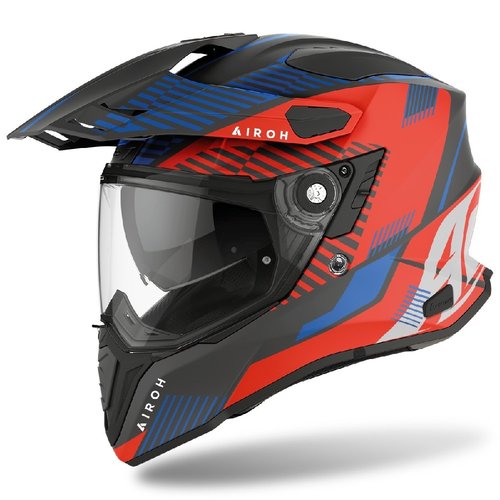 COMMANDER BOOST CMM29 - enduro erveno-modr moto pilba AIROH