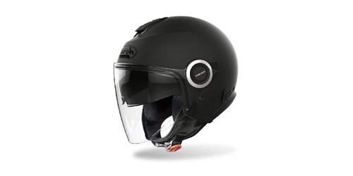 HELIOS COLOR HE11 - otevřená černá moto přilba AIROH
