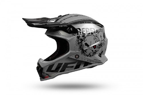 HE160 METAL -  off-road dětská šedá moto přilba UFO