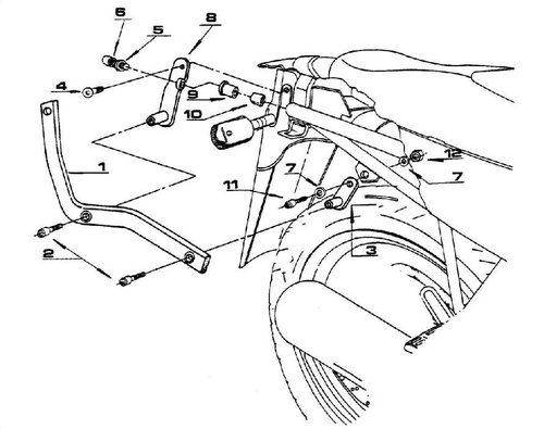 K3250 nosi kufru YAMAHA XJ 600 Diversion  (91-03)