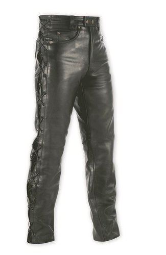 5 TASCHE LACCI - LEGEND - pánské černé kožené moto kalhoty A-pro
