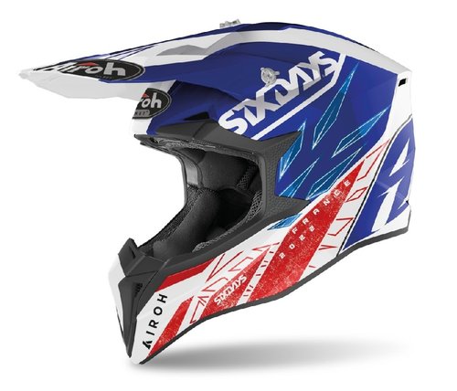 WRAAP SIX DAYS France WRSX38 - off-road tricolor moto helma AIROH